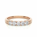  Round Cut Diamond Prong Setting 5 Stone Half Eternity Band For Women