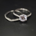  Round Cut Diamond 6 Prong Set Bridal Set For Women