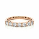  Round Cut Diamond Bar Setting 7 Stone Wedding Band For Women