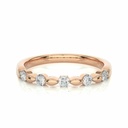  Round Cut Diamond Shaped Half Eternity Band For Women
