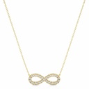  Round Cut Diamond Shaped Prong Set Infinity Pendant For Women