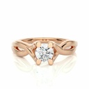 Round Cut Diamond Solitaire Twist Shank Anniversary Ring For Women