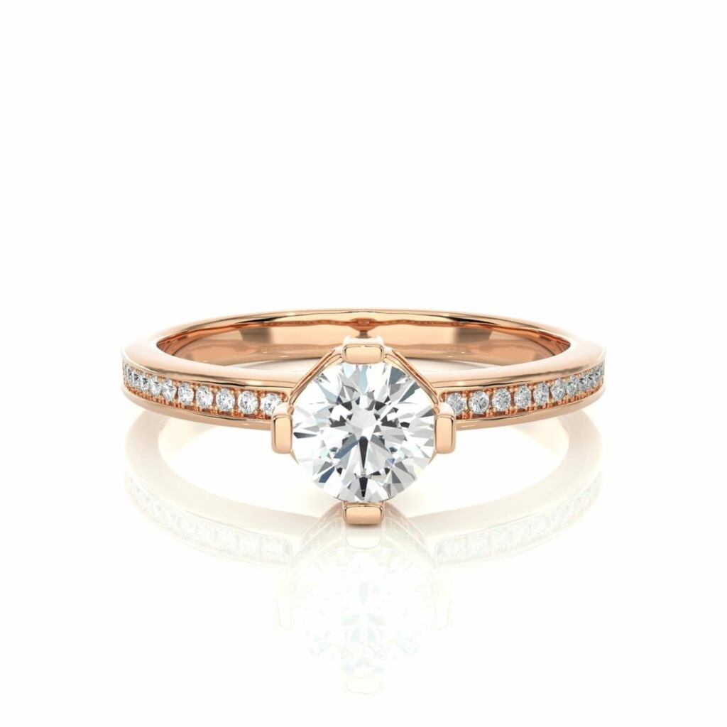 Round Cut Diamond Double Hidden Halo  Engagement Ring for Women
