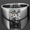 Princess Cut Stone Solitaire Engagement Ring 