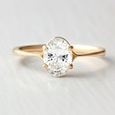 Oval Cut Diamond Solitaire Split Shank Anniversary Ring for Women