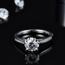 Round Cut Diamond Solitaire With Accents Engagement Ring For Women