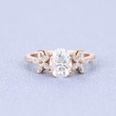 Moissanite Engagement Ring Rose Gold Bridal Art Deco Marquise Wedding Band Women Diamond Ring Half Eternity Antique Ring Oval Cut