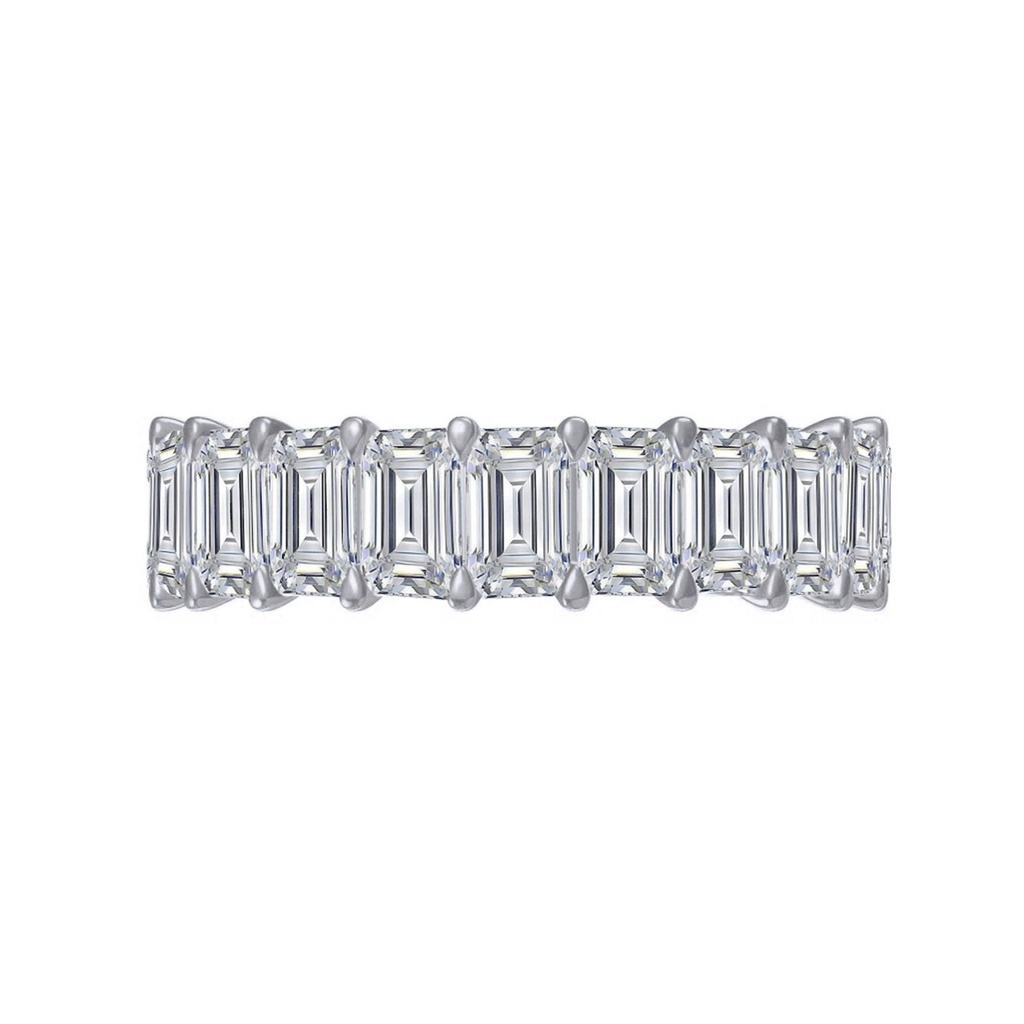 Emerald Cut Diamond Full Eternity Wedding Band For Women
