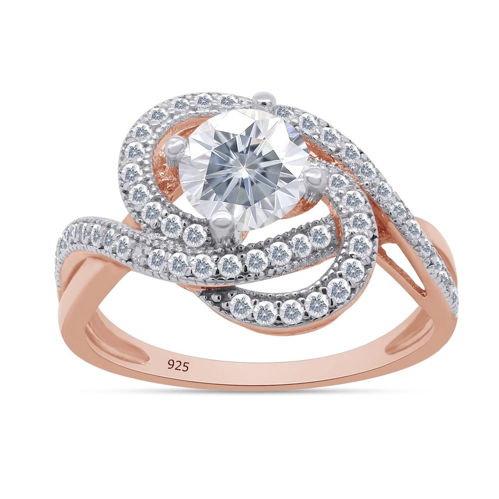 Round Cut Diamond Art Deco Engagement Ring for Women