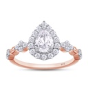 Pear Cut Diamond Halo Unique Style Ring Gift For Women