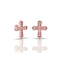 Round And Baguette Cut Diamond Unique Stud Earrings For Women