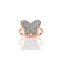 Round Cut Diamond Butterfly Style Art Deco Gift Ring for Women