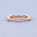 Unique wedding band women round cut moissanite Rose Gold vintage Unique antique Bridal Stacking Matching band Bridal