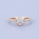 Hexagon shaped wedding ring women vintage rose gold Exquisite moissanite engagement ring unique Bridal Stacking promise gift