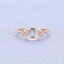 Platinum Solitaire Emerald Moissanite Engagement Ring for women diamond Celtic Cluster Unique Vintage Wedding Anniversary Gold Gift For Her