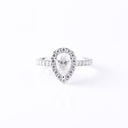 Pear Moissanite Engagement Ring White Gold Halo Unique Engagement Ring For Women Pear Diamond Wedding Ring anniversary Gift