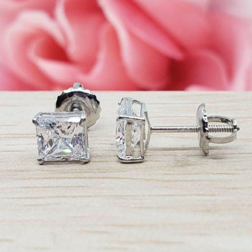  Princess Cut Diamond Stud Earrings For Women