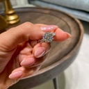 Round Cut Diamond With Accents Engagement Ring For Women