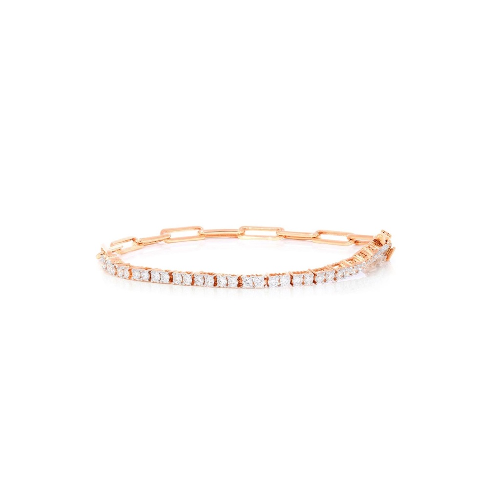 Round Cut Diamond Sterling Silver Tennis Bracelet For Women