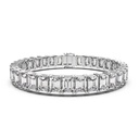  Moissanite Emerald stone Sterling Silver Tennis Bracelet