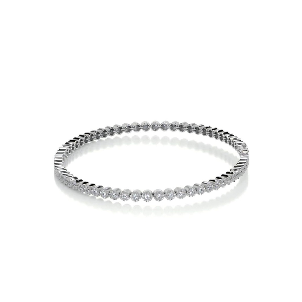 3.00 mm Round Cut Diamond Tennis Bracelet For Women
