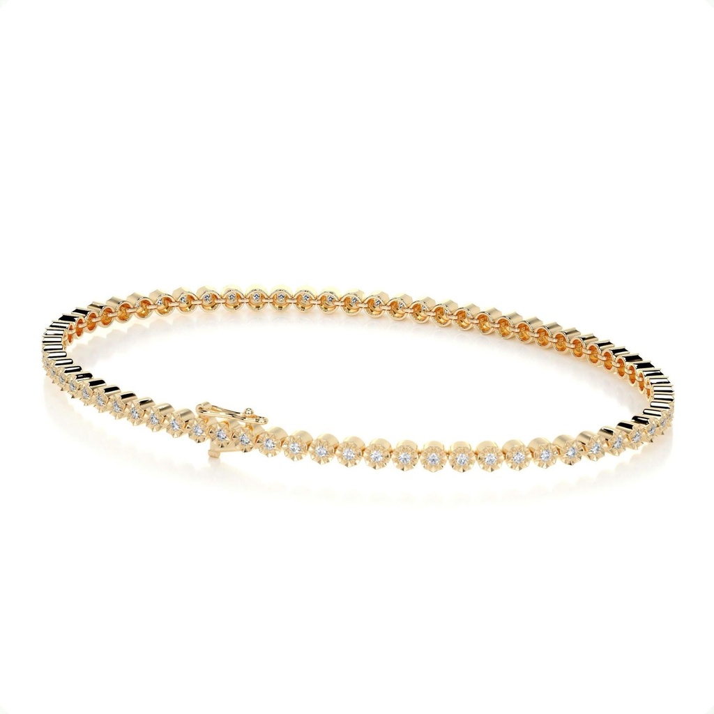 Round Cut Diamond Tennis Bracelet For Women