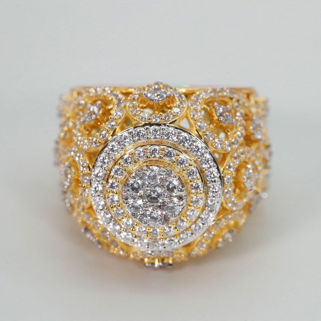 yellow gold lab grown diamond hip hop ring with vvs clarity elegantly crafted for women