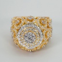 yellow gold lab grown diamond hip hop ring with vvs clarity elegantly crafted for women