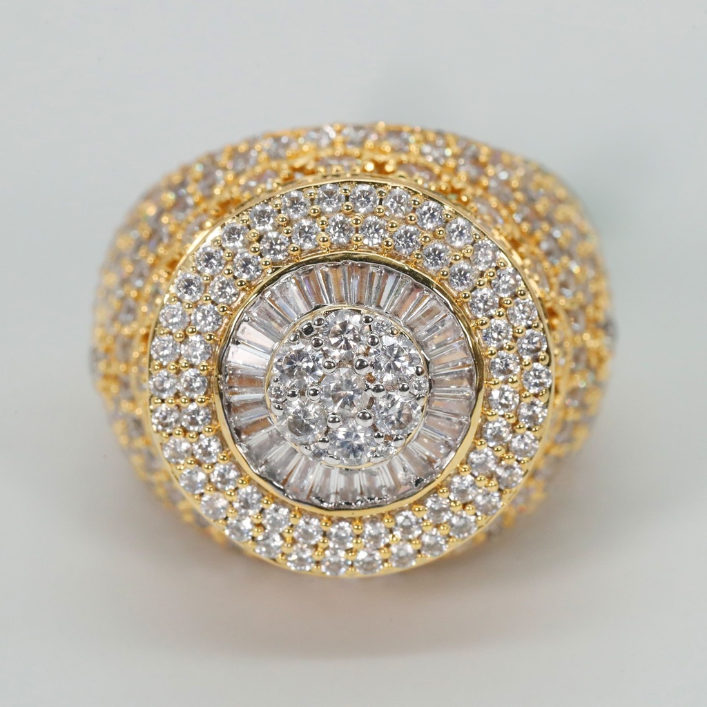 Elegant 14K yellow gold ring, adorned with lab-grown diamonds of VVS clarity, crafted for women, radiating timeless sophistication