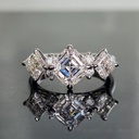Princess Cut Diamond Three Stone Unique Wedding  Ring for Women