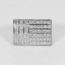 Stylish and elegant 14 kt white gold lab grown diamond hip hop ring for men to wear at party or wedding