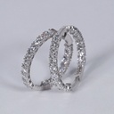Unique diamond studded 14 kt white gold lab grown earring for women with vvs clarity diamonds