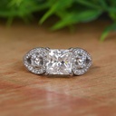 Princess Cut Diamond Unique Style Engagement Ring for Women