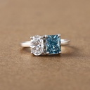 Grace her finger with our 14kt white gold two stone ring featuring lab grown diamonds