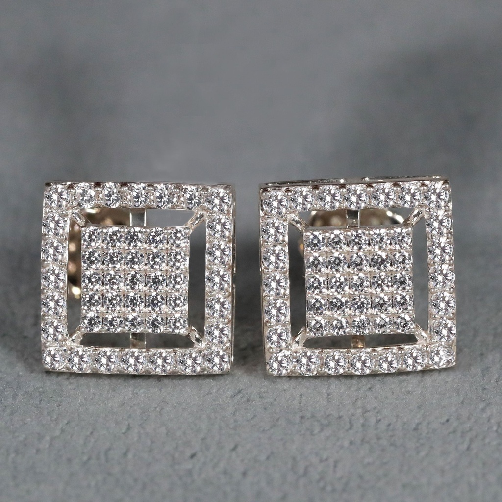 14KT White Gold With Lab Created Round Cut Diamond Earring For Your Partner Luxury Diamond Jewelry Gift