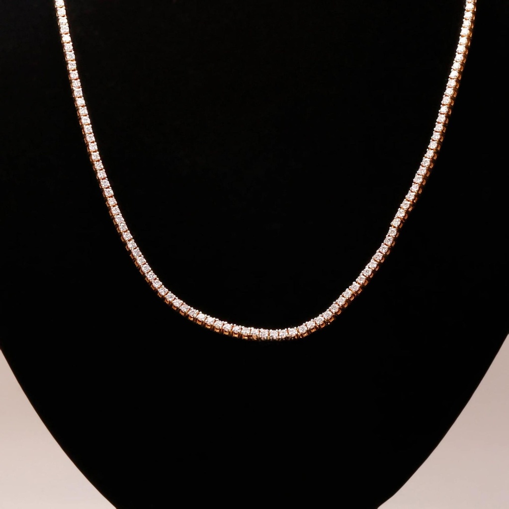 3mm Round Cut Diamond Hip Hop Necklace For Men
