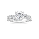  Round Shape Excellent Cut Solitaire With Accents Engagement Ring For Women
