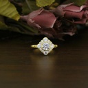  Round Brilliant Cut Lab Grown Diamond Engagement Ring | Halo With Bezel Set Cluster Wedding Ring |Ring For Women