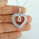 Round Cut Diamond Heart Shape Unique Necklace For Women