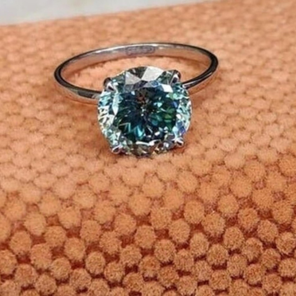 Portuguese Cut Cyan Blue Moissanite Engagement Ring -Classic Wedding Ring -Diamond Ring -Bridal Gift Ring-Anniversary Gift Ring For Her