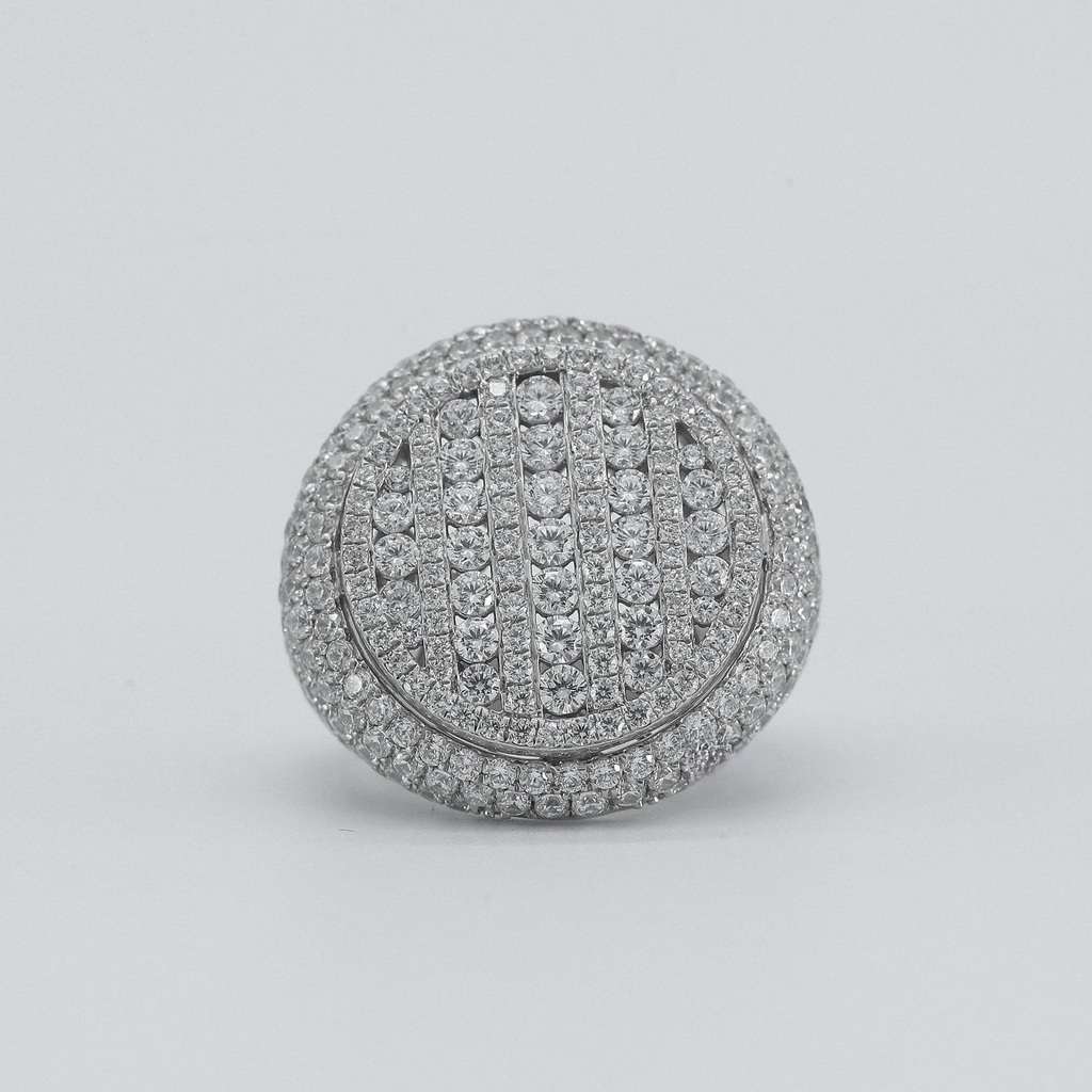 Lab Created Hip Hop Diamond Ring with vvs clarity diamond formed in 14 kt white gold