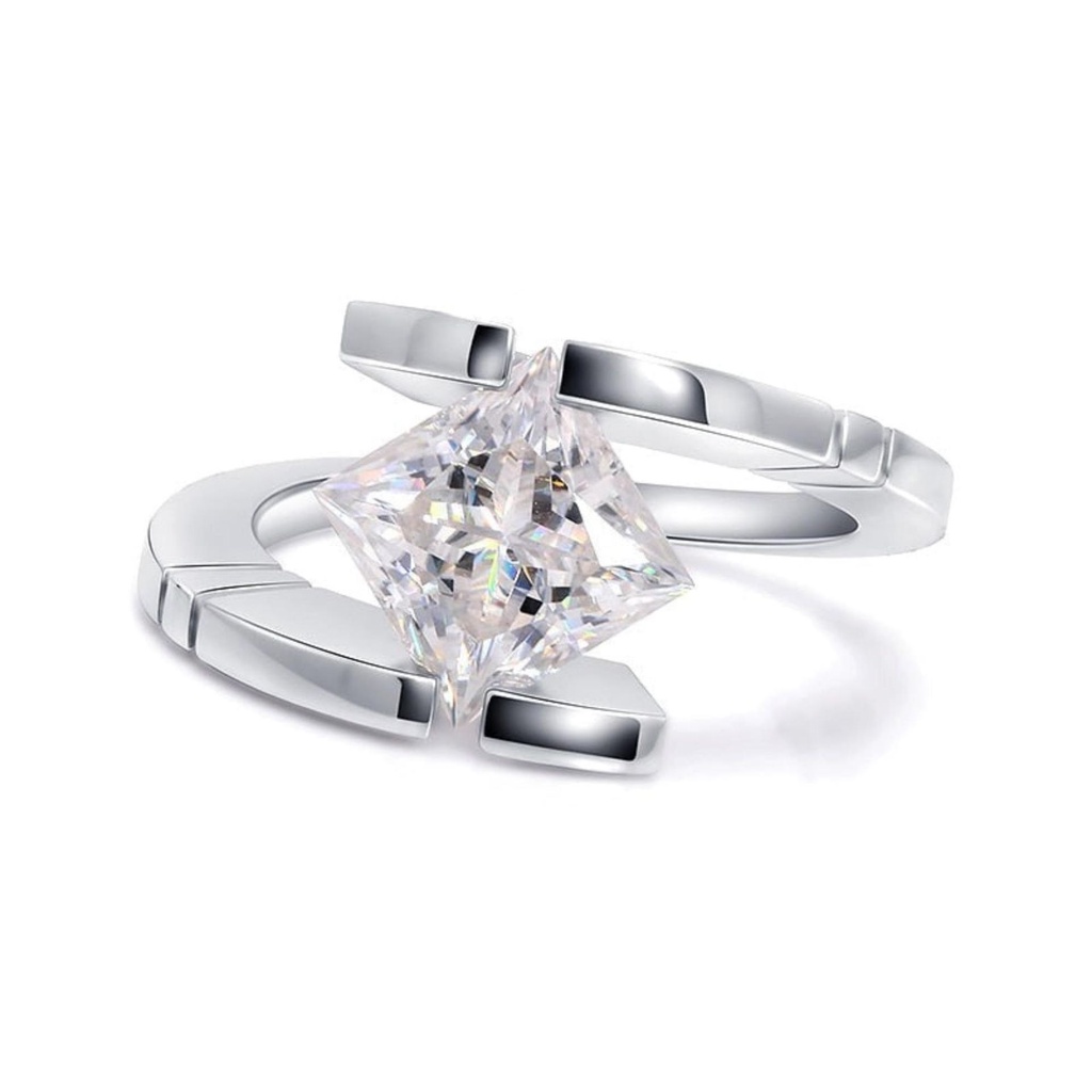 Princess Cut Diamond Unique Style Engagement Ring or Women