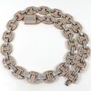 Two Tone Gold VVS Diamond Link Chain, VVS Diamond Cuban Link Chain, 925 Silver VVS Diamond Cuban Iced Cuban Link Chain Necklace