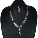 Meticulously crafted 14 kt rose gold lab grown diamond necklace for women in vvs clarity diamonds