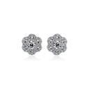 Round Cut Diamond Floral Stud Earrings for Women