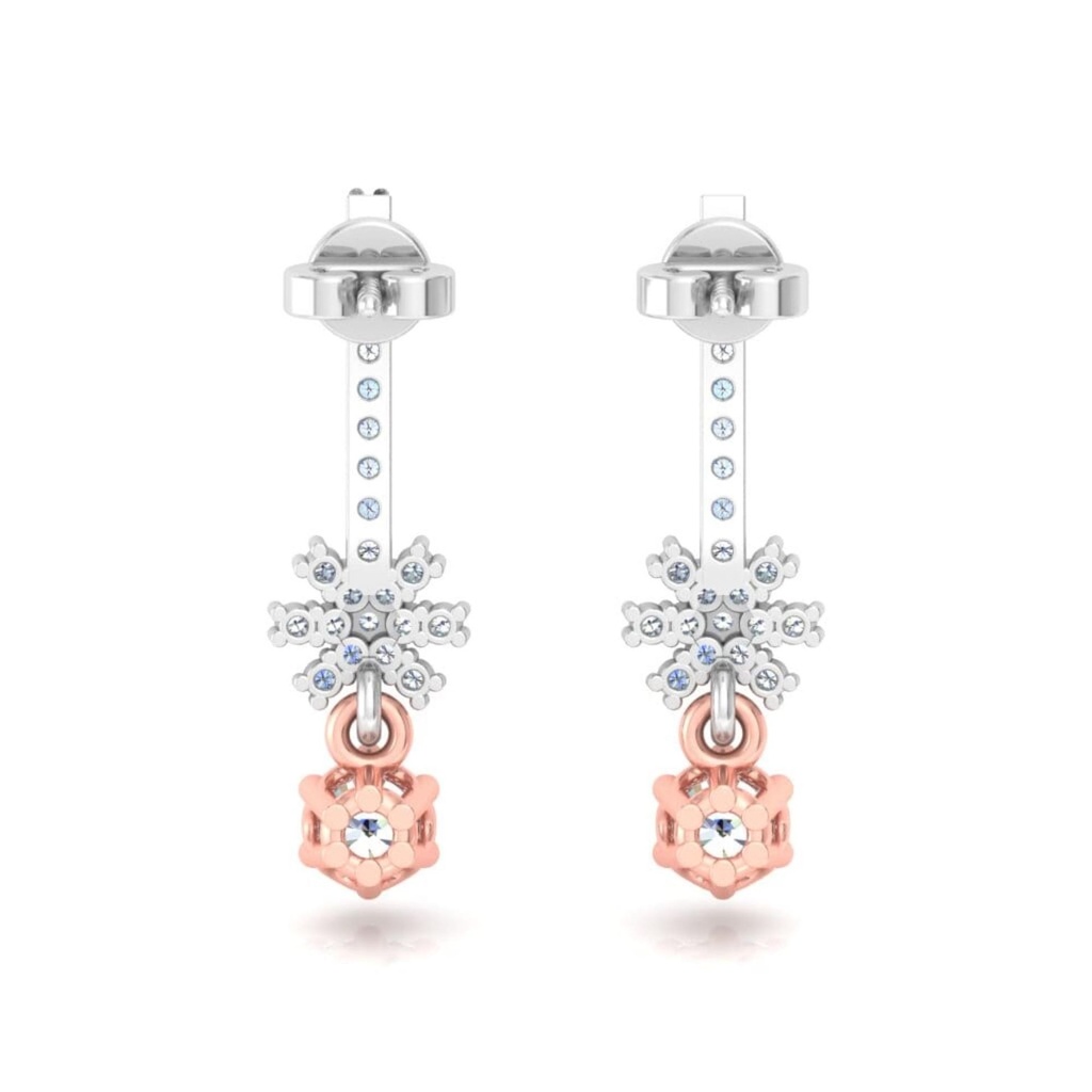 Round Cut Diamond Big Drop Dangle Earrings For Women