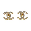 Round Cut diamonds Double C Earrings