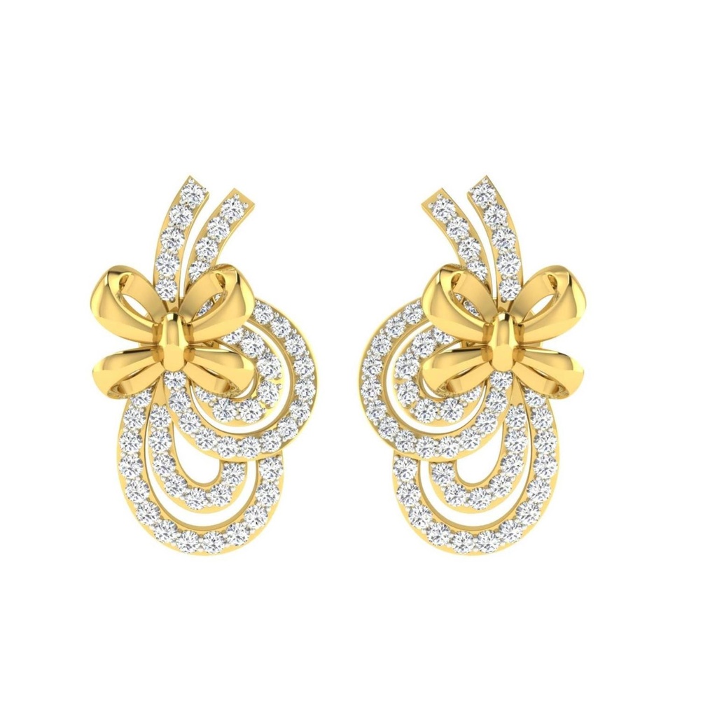 Round Cut Diamond Unique Stud Earrings For Women