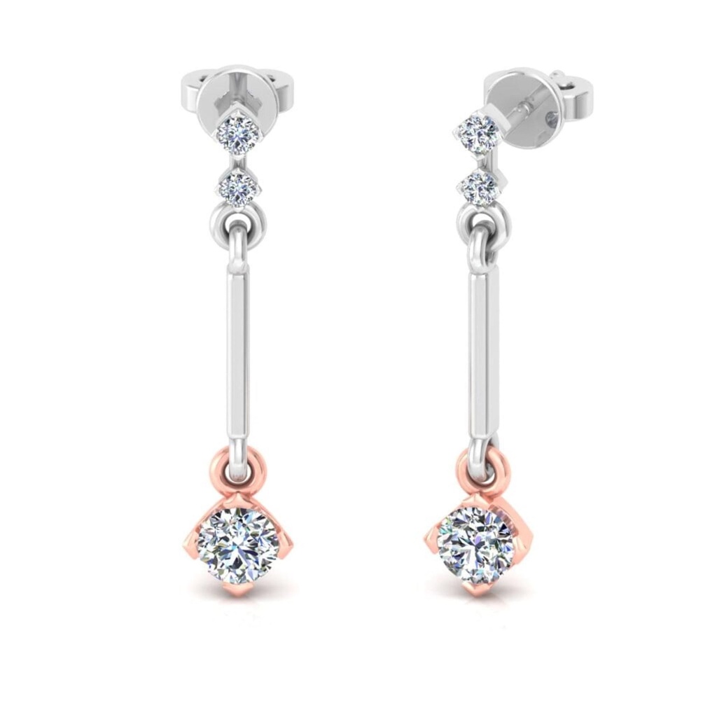 Round Cut Diamond Big Drop Dangle Earrings For Women