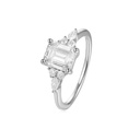 Cluster Moissanite Ring, Emerald Brilliant Cut Moissanite Ring, Engagement Wedding Ring, 10K/14K/18K Solid Gold Ring